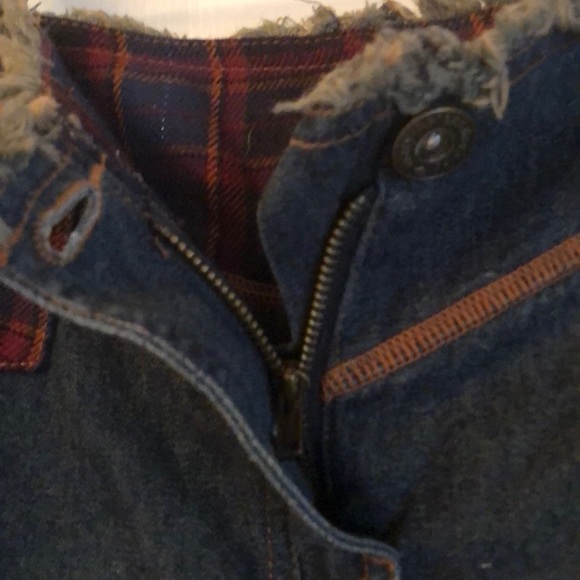 Vintage Mary Kate & Ashley Unique Denim & Plaid metallic blue thread skirt - Picture 2 of 11